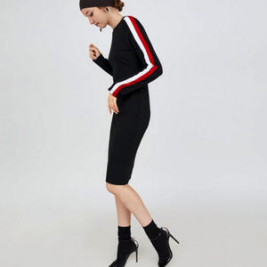 Zara Shift Dress Black Red White size S